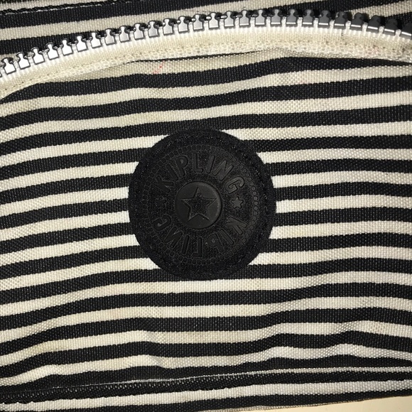 Kipling Pencil Case Black and White Stripes - Picture 3 of 4